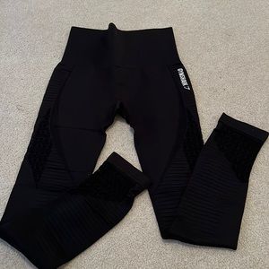 Gymshark black leggings with mesh detail
